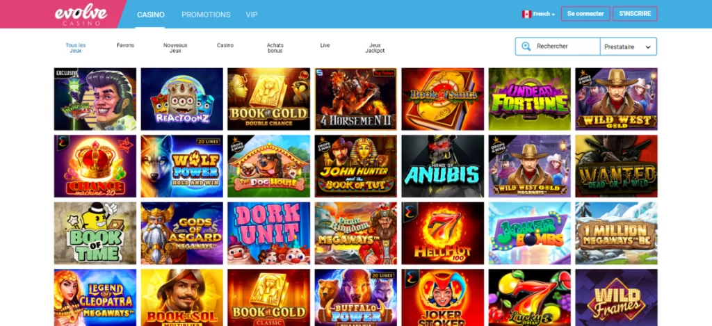 Evolve casino jeux en ligne